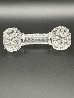 Victorian ANTIQUE BRILLIANT CUT CRYSTAL GLASS Knife Rest Dumbbell